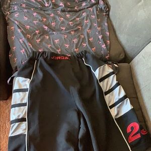 I’m selling a flamingo shirt with Jordan shorts